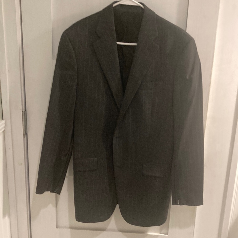 Wool Ralph Lauren blazer, grey pinstriped, 38R